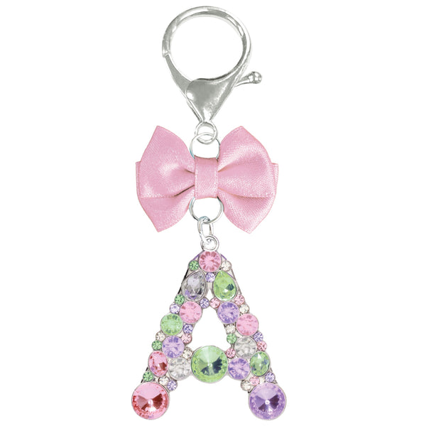 Assorted Pink Ribbon Monogram Keychain, INDIVIDUALLY SOLD