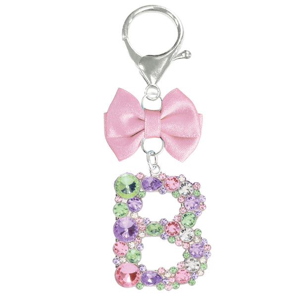 Assorted Pink Ribbon Monogram Keychain, INDIVIDUALLY SOLD