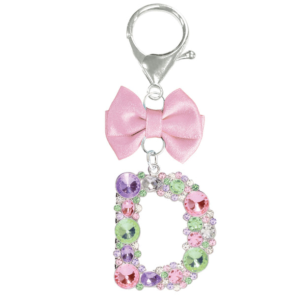 Assorted Pink Ribbon Monogram Keychain, INDIVIDUALLY SOLD