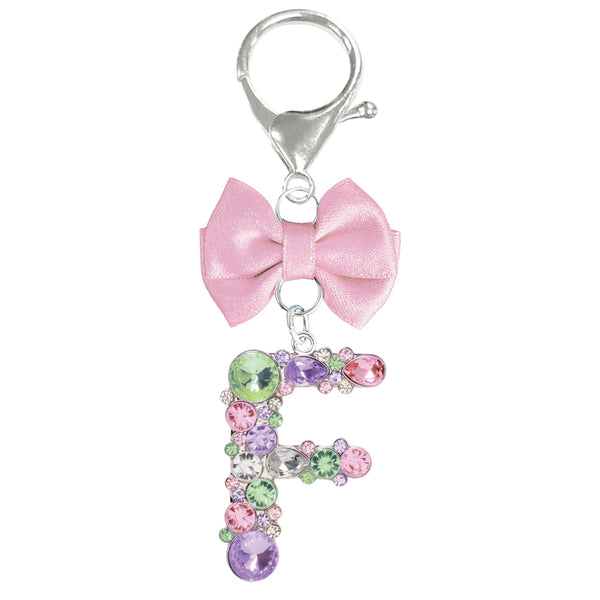 Assorted Pink Ribbon Monogram Keychain, INDIVIDUALLY SOLD