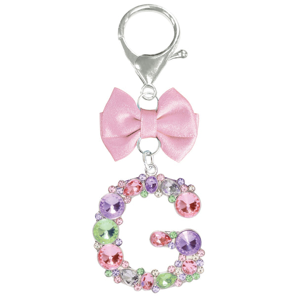 Assorted Pink Ribbon Monogram Keychain, INDIVIDUALLY SOLD