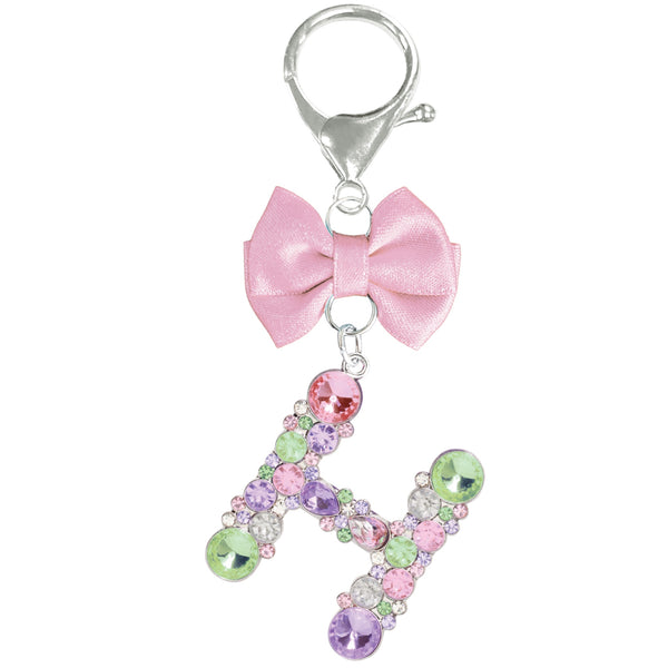 Assorted Pink Ribbon Monogram Keychain, INDIVIDUALLY SOLD