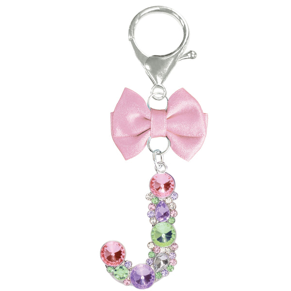 Assorted Pink Ribbon Monogram Keychain, INDIVIDUALLY SOLD