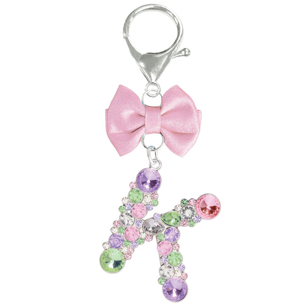 Assorted Pink Ribbon Monogram Keychain, INDIVIDUALLY SOLD