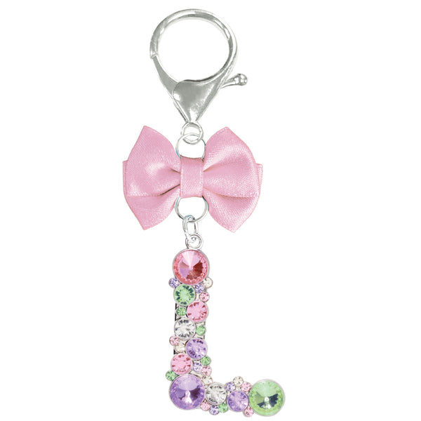 Assorted Pink Ribbon Monogram Keychain, INDIVIDUALLY SOLD