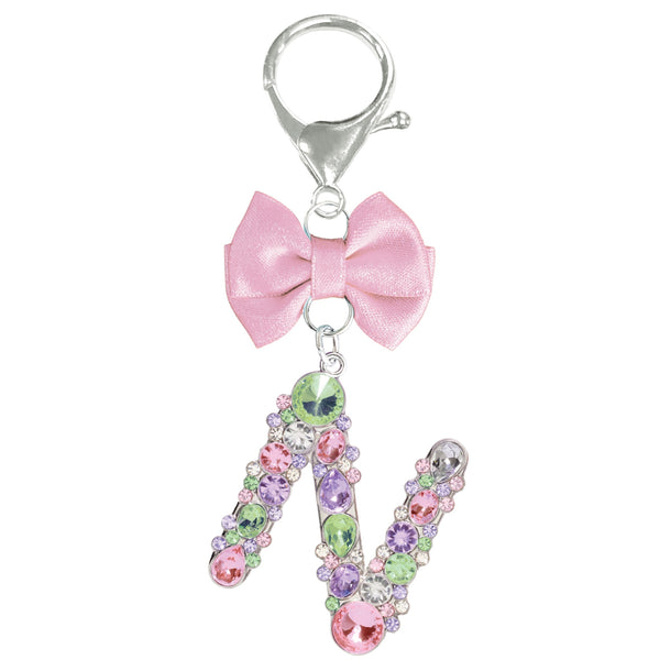 Assorted Pink Ribbon Monogram Keychain, INDIVIDUALLY SOLD