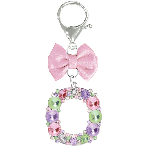 Assorted Pink Ribbon Monogram Keychain, INDIVIDUALLY SOLD