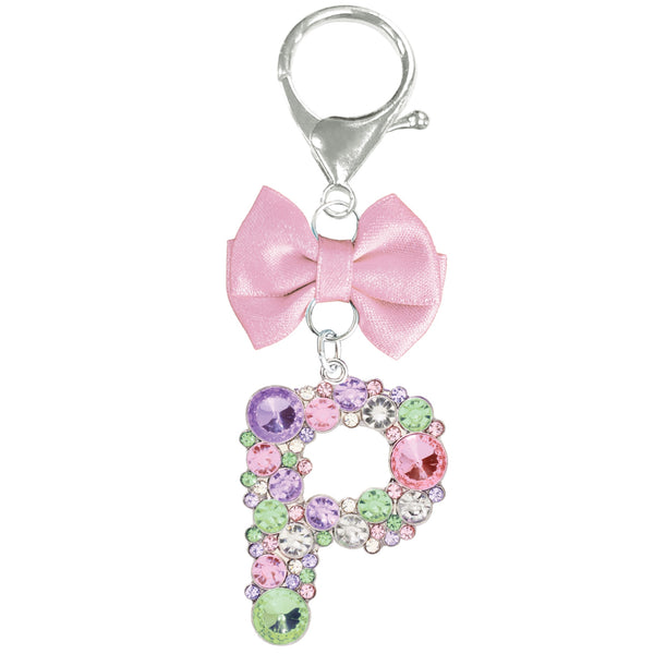 Assorted Pink Ribbon Monogram Keychain, INDIVIDUALLY SOLD
