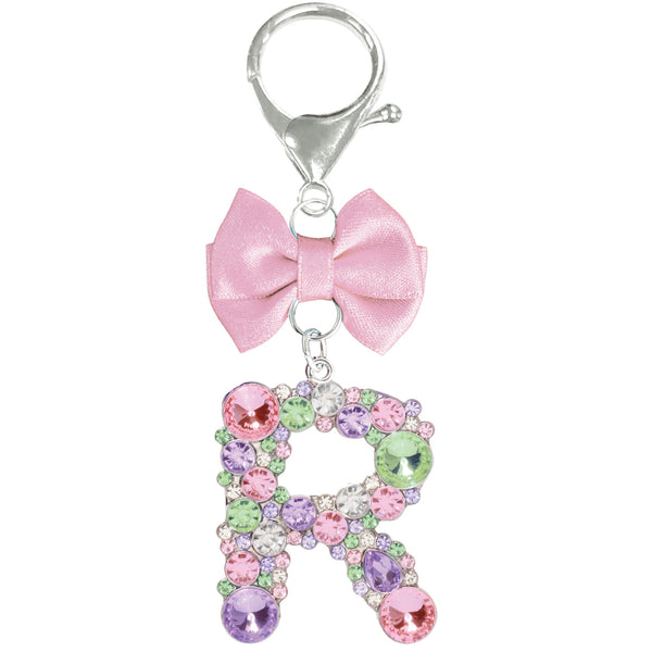 Assorted Pink Ribbon Monogram Keychain, INDIVIDUALLY SOLD