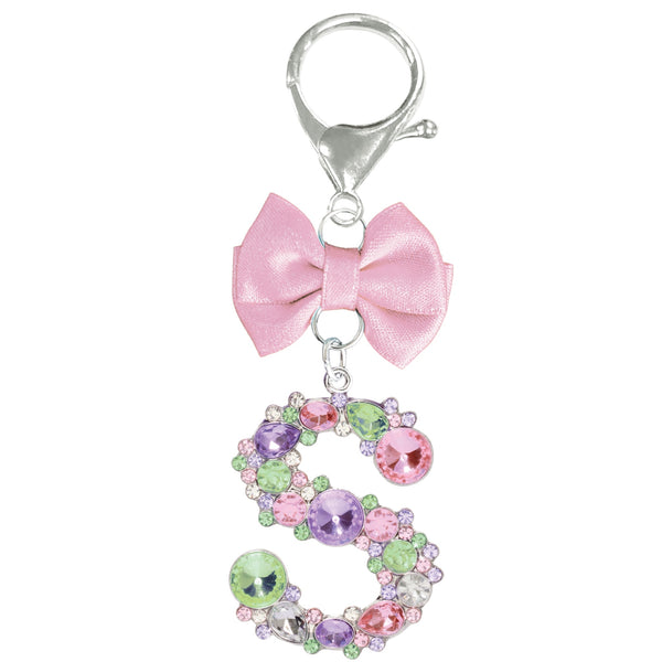Assorted Pink Ribbon Monogram Keychain, INDIVIDUALLY SOLD