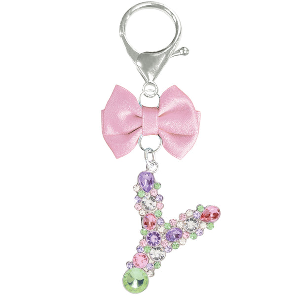 Assorted Pink Ribbon Monogram Keychain, INDIVIDUALLY SOLD
