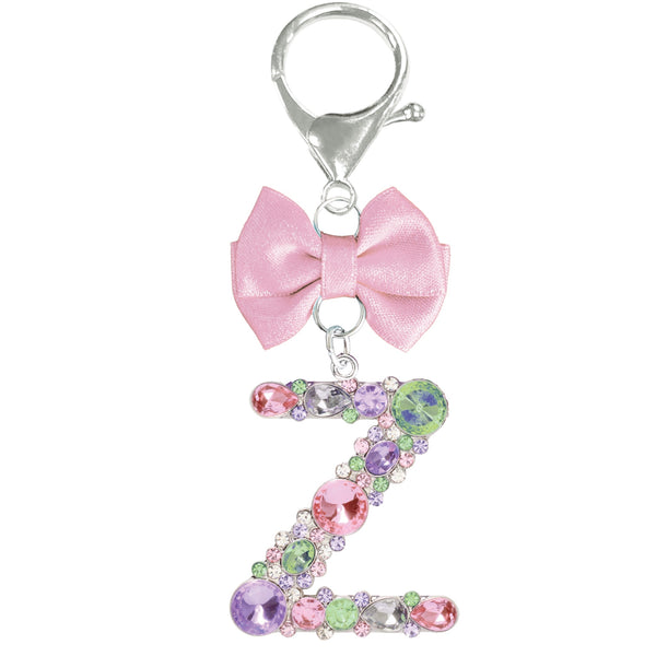 Assorted Pink Ribbon Monogram Keychain, INDIVIDUALLY SOLD