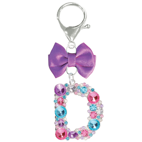 Assorted Purple Ribbon Monogram Keychain, INDIVIDUALLY SOLD