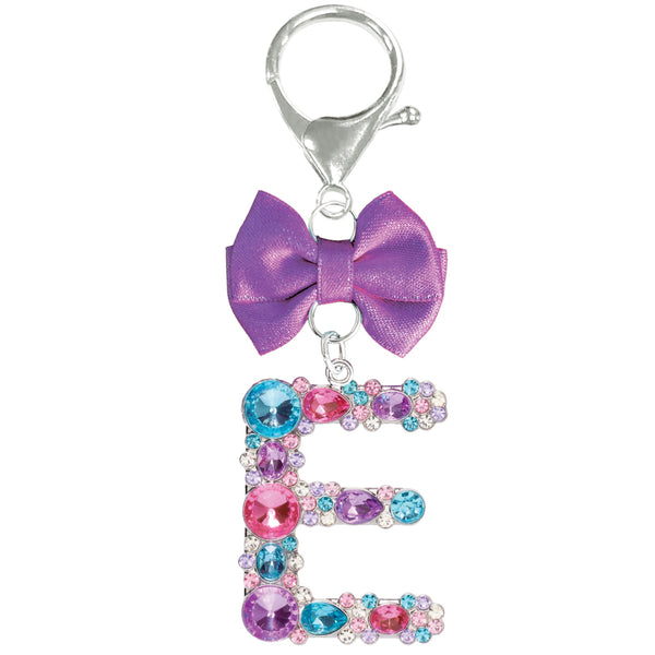 Assorted Purple Ribbon Monogram Keychain, INDIVIDUALLY SOLD