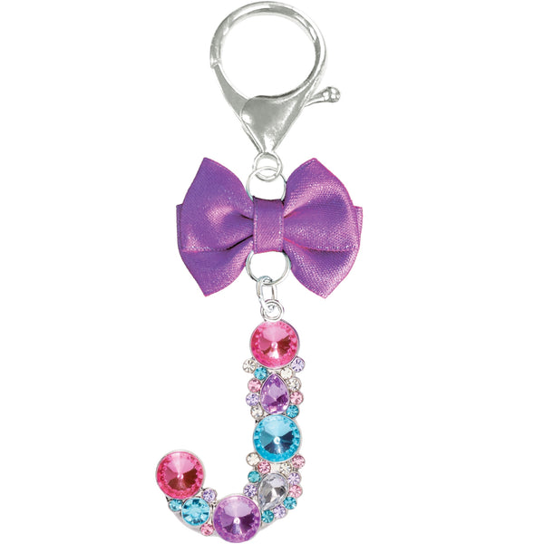 Assorted Purple Ribbon Monogram Keychain, INDIVIDUALLY SOLD