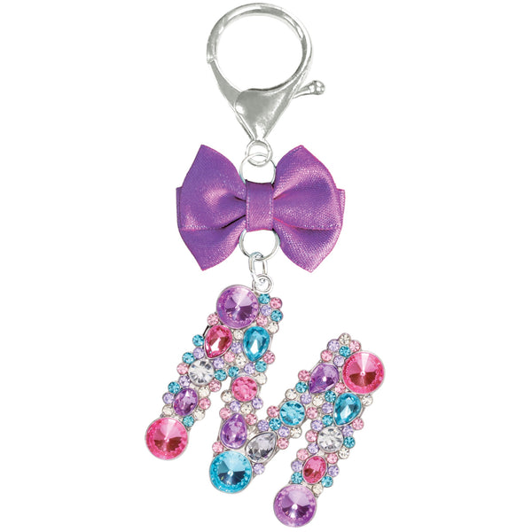Assorted Purple Ribbon Monogram Keychain, INDIVIDUALLY SOLD