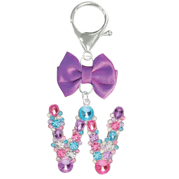 Assorted Purple Ribbon Monogram Keychain, INDIVIDUALLY SOLD