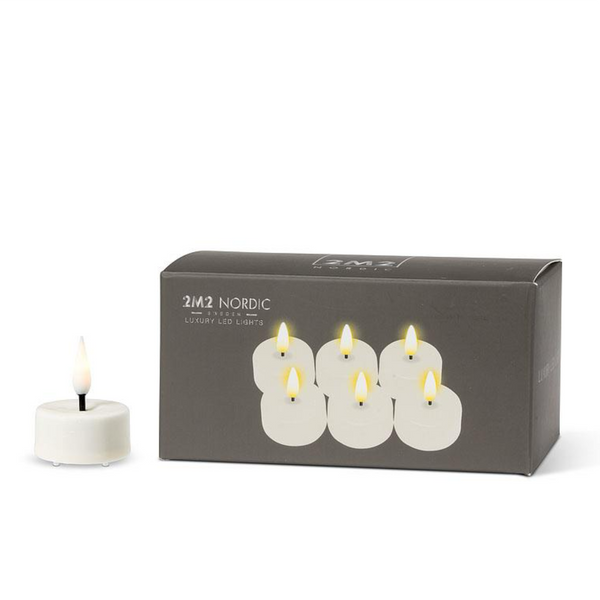 Set of 6 Flameless Tea Light Candles
