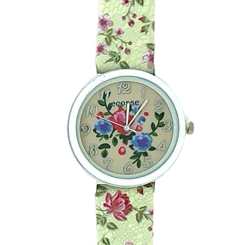 Cream Floral Ladies Jewellery Watch