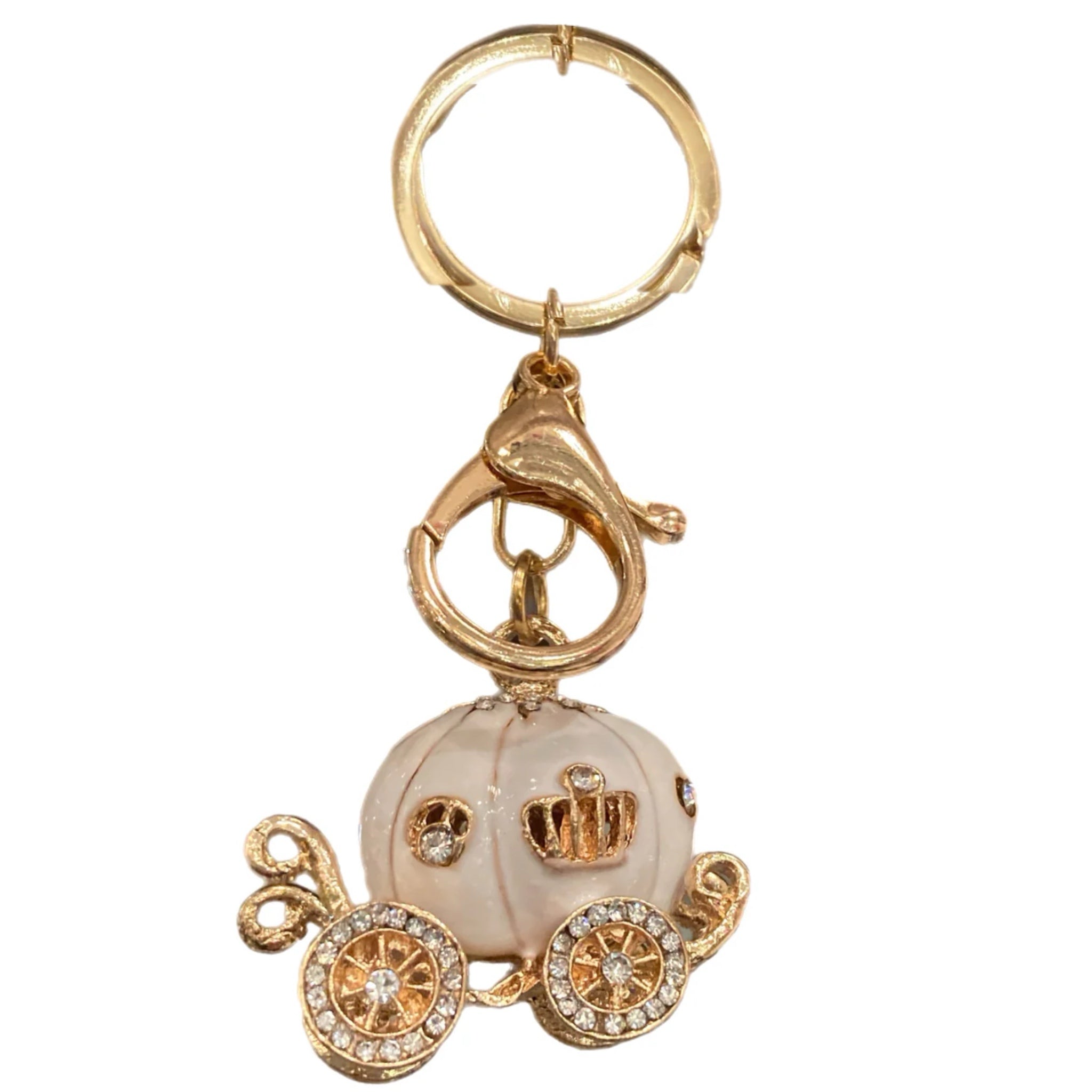 White Carriage Keychain