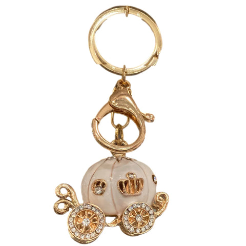 White Carriage Keychain