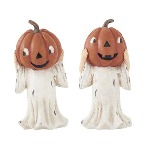 Assorted Pumpkin Head Ghost Figurine, INDIVIDUALLY SOLD
