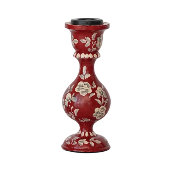 Assorted Red Botanical Taper Candle Holder, INDIVIDUALLY SOLD