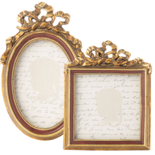 Assorted Burgundy & Gold Ribbon Photo Frame, INDIVIDUALLY SOLD