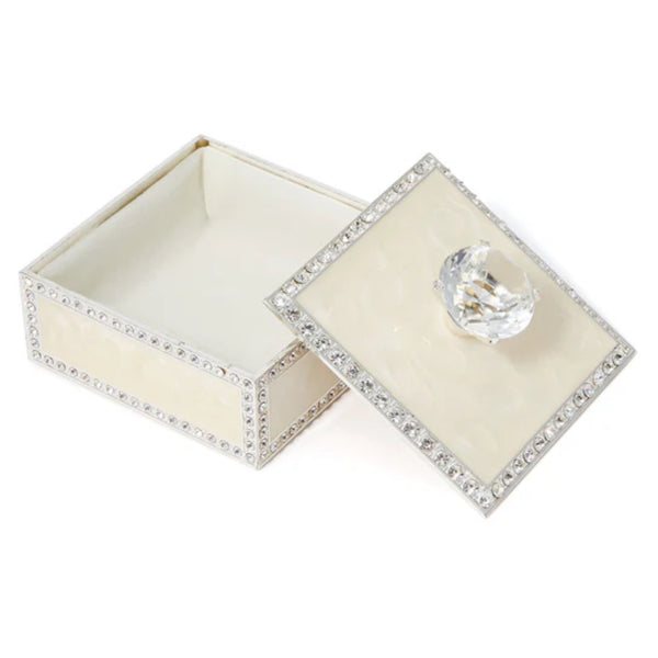 Cream Gemmed Trinket Box