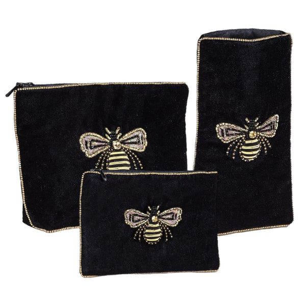 Assorted Velvet Bee Pouche, INDIVIDUALLY SOLD