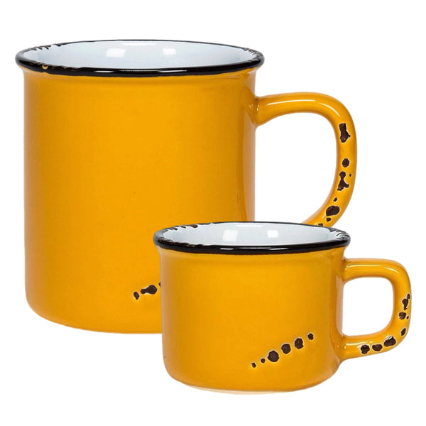 Assorted Ochre Enamel Mug, INDIVIDUALLY SOLD