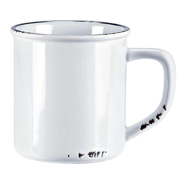 Assorted White Enamel Mug, INDIVIDUALLY SOLD ￼