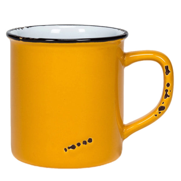 Assorted Ochre Enamel Mug, INDIVIDUALLY SOLD