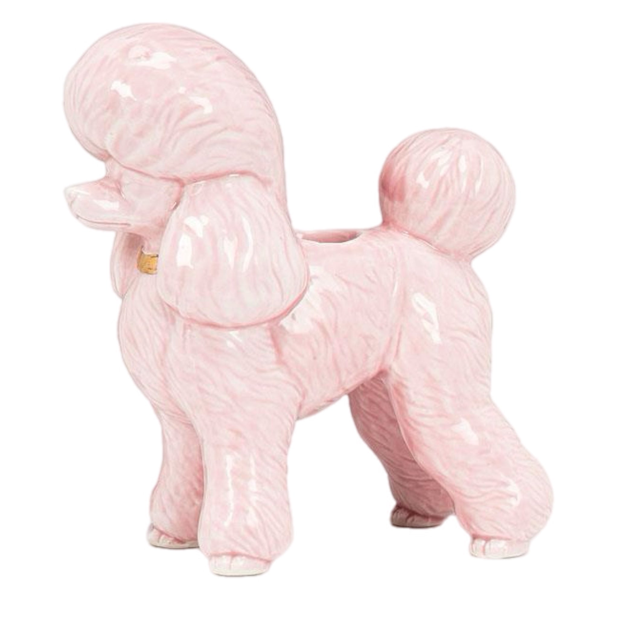 Pink Poodle Taper Candle Holder