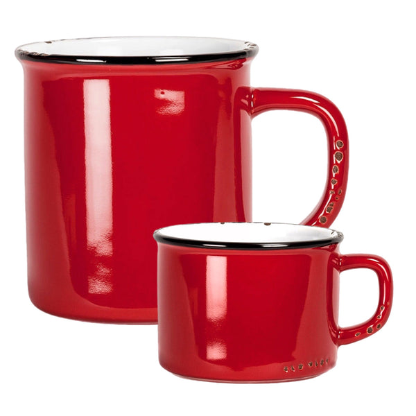 Assorted Red Enamel Mug, INDIVIDUALLY SOLD