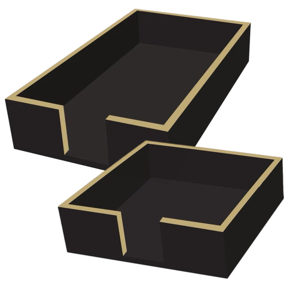 Assorted Black & Gold Napkin Holder, INDIVIDUALLY SOLD
