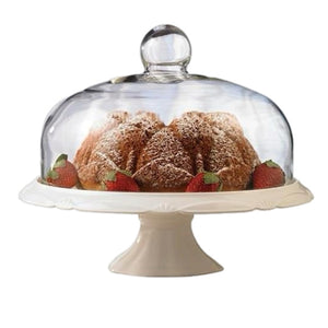 White Pedestal Cake Plate With Dome