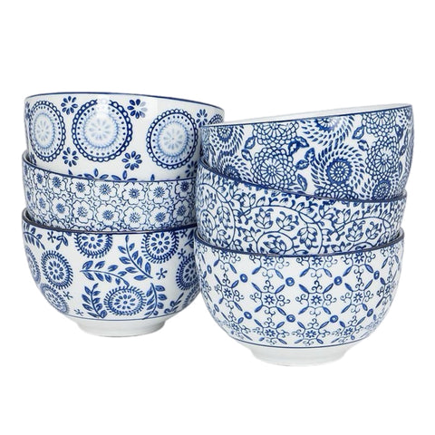 Assorted Blue Pattern Deep Bowl, INDIVIDUALLY SOLD