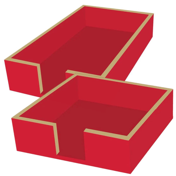 Assorted Red Lacquer Napkin Holder, INDIVIDUALLY SOLD