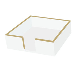 White And Gold Cocktail Napkin Holder