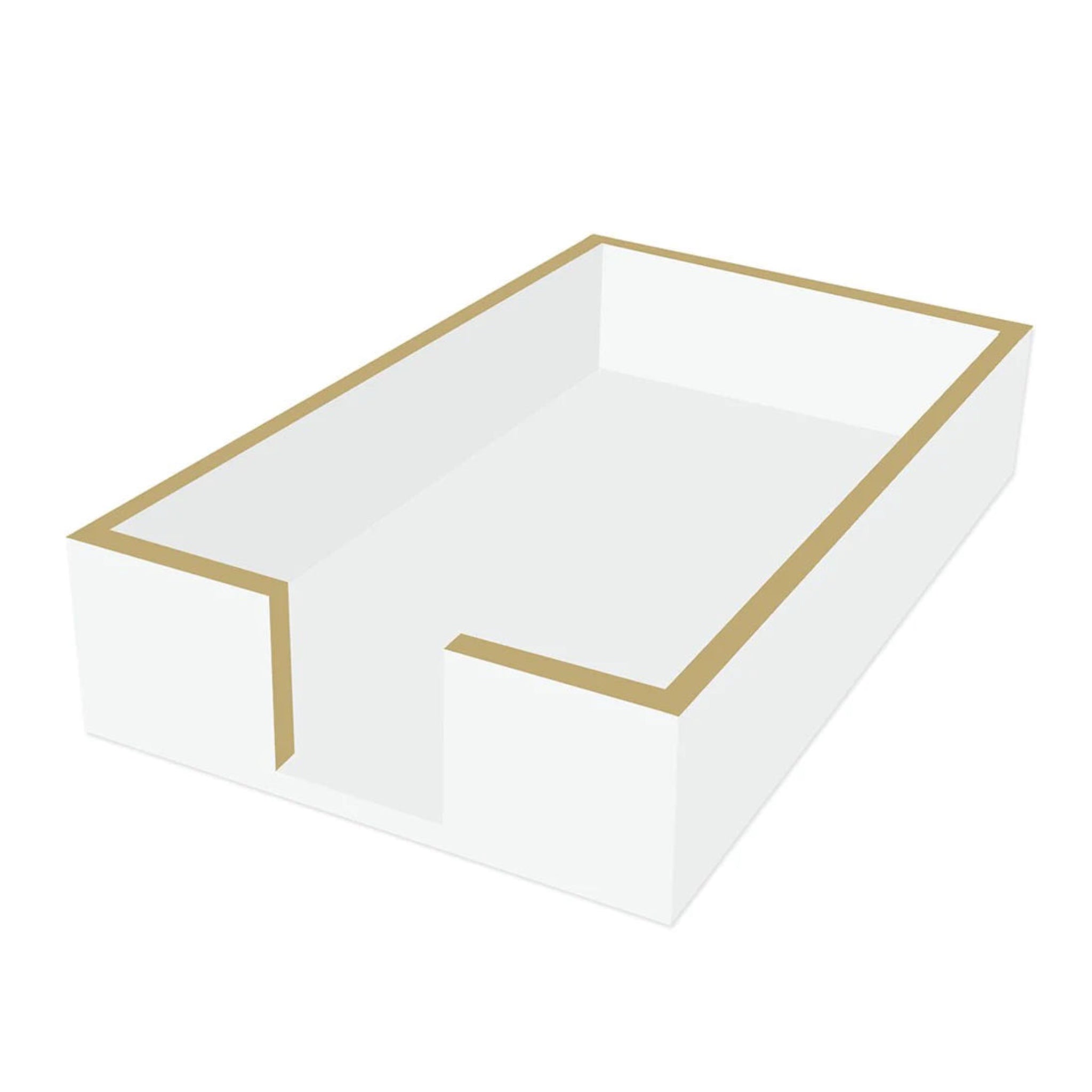 White & Gold Guest Towel Napkin Holder