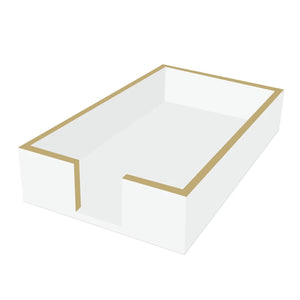 White & Gold Guest Towel Napkin Holder