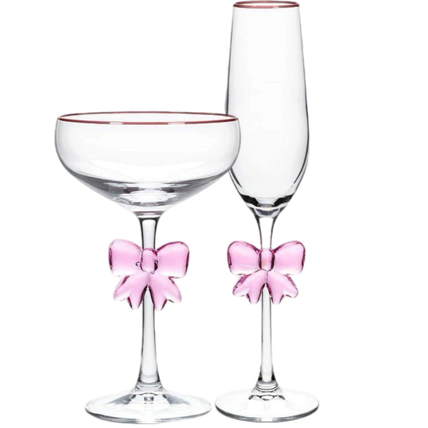 Assorted Glass Bow Drinkware, INDIVIDUALLY SOLD ￼