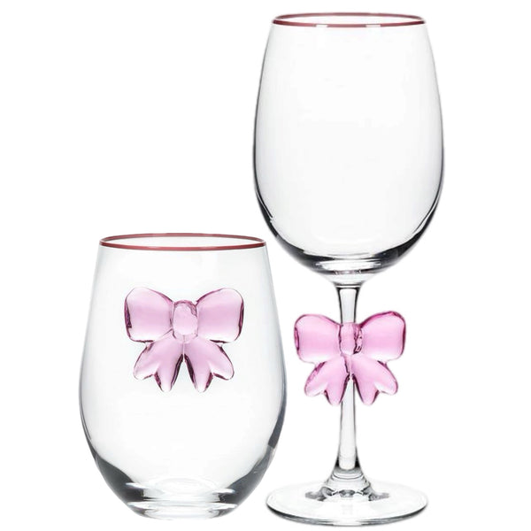 Assorted Wine Glass With Bow Drinkware, INDIVIDUALLY SOLD