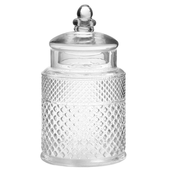 Hobnail Glass Canister With Lid