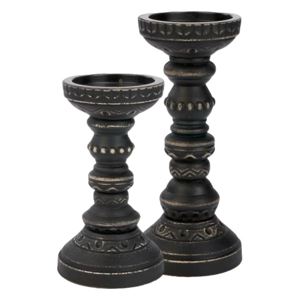 Assorted Distressed Black Pillar Holder, INDIVIDUALLY SOLD