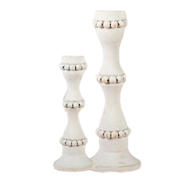 Assorted  White Wooden Taper Candle Holder, INDIVIDUALLY SOLD