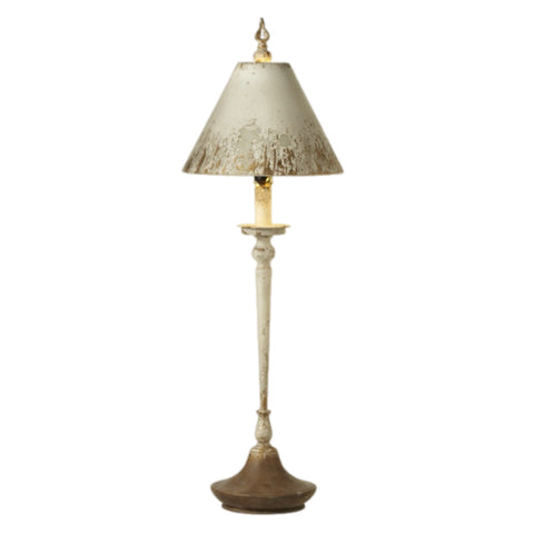 Distressed White Buffet Table Lamp