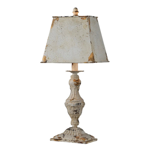 White Distressed Table Lamp