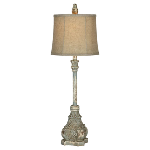 Grey Finial Buffet Table Lamp